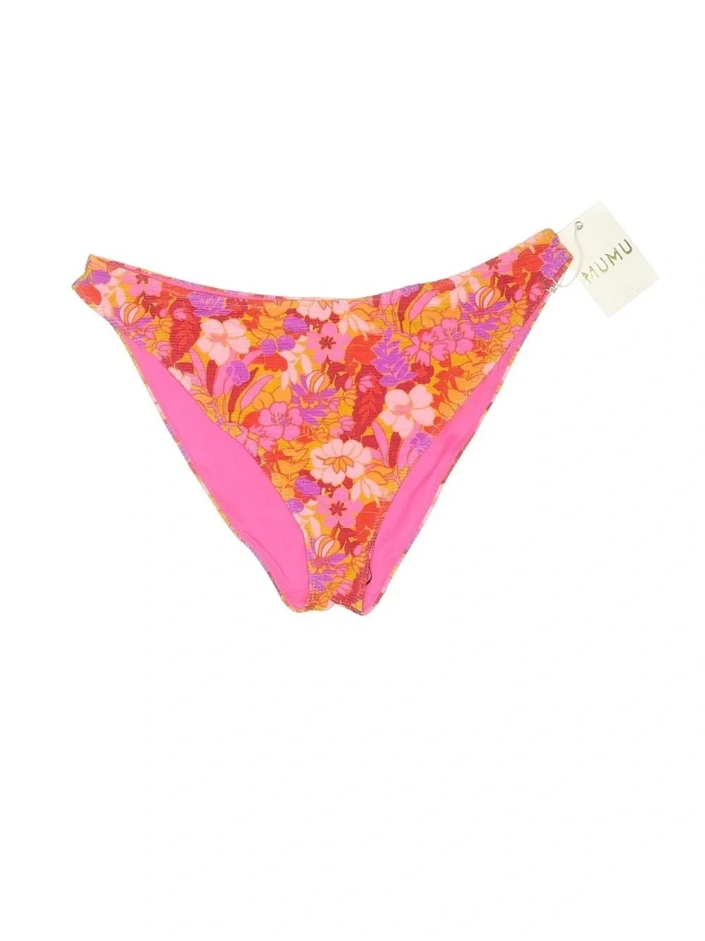 Show Me Your Mumu Neon Pink & Orange Floral Hipster Bikini Bottoms XXL - Picture 1 of 4